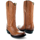 Cowboy Dress Boots | Mens Classic Round-Toe Boots (H7001-Tan) from Soto Boots
