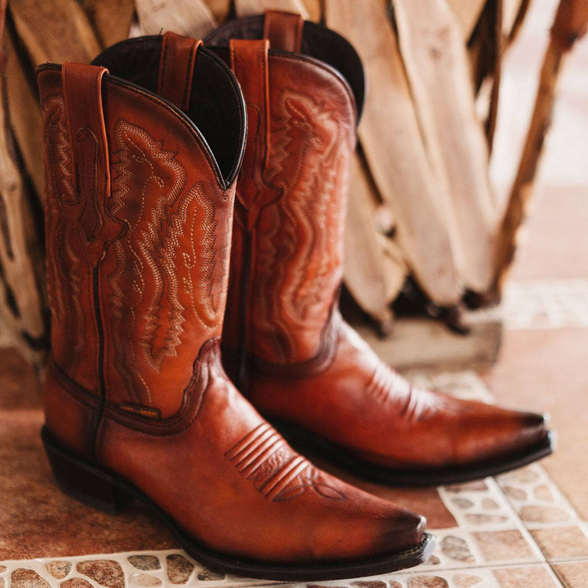 Men's Snip Toe Cowboy Boots Tan (H50030) | from Soto Boots