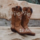 Women's Snipped Toe Western Boots | Floral Showstopper Cowgirl Boots (M50044) from Soto Boots