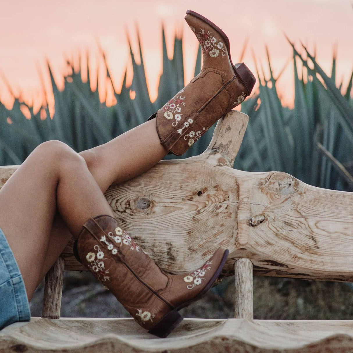 Women's Snipped Toe Western Boots | Floral Showstopper Cowgirl Boots (M50044) from Soto Boots