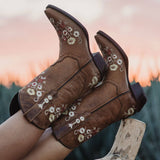 Women's Snipped Toe Western Boots | Floral Showstopper Cowgirl Boots (M50044) from Soto Boots