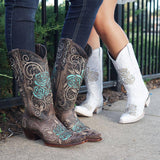 White Rose Inlayed Women's Cowgirl Boots (M50032) from Soto Boots