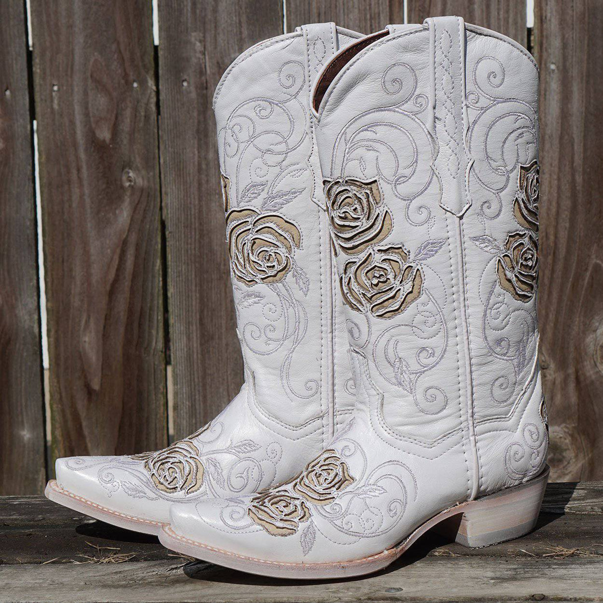 White Rose Inlayed Women's Cowgirl Boots (M50032) from Soto Boots