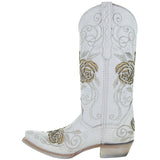 White Rose Inlayed Women's Cowgirl Boots (M50032) from Soto Boots