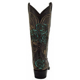 Turquoise Rose Inlayed Women's Cowgirl Boots (M50032) from Soto Boots