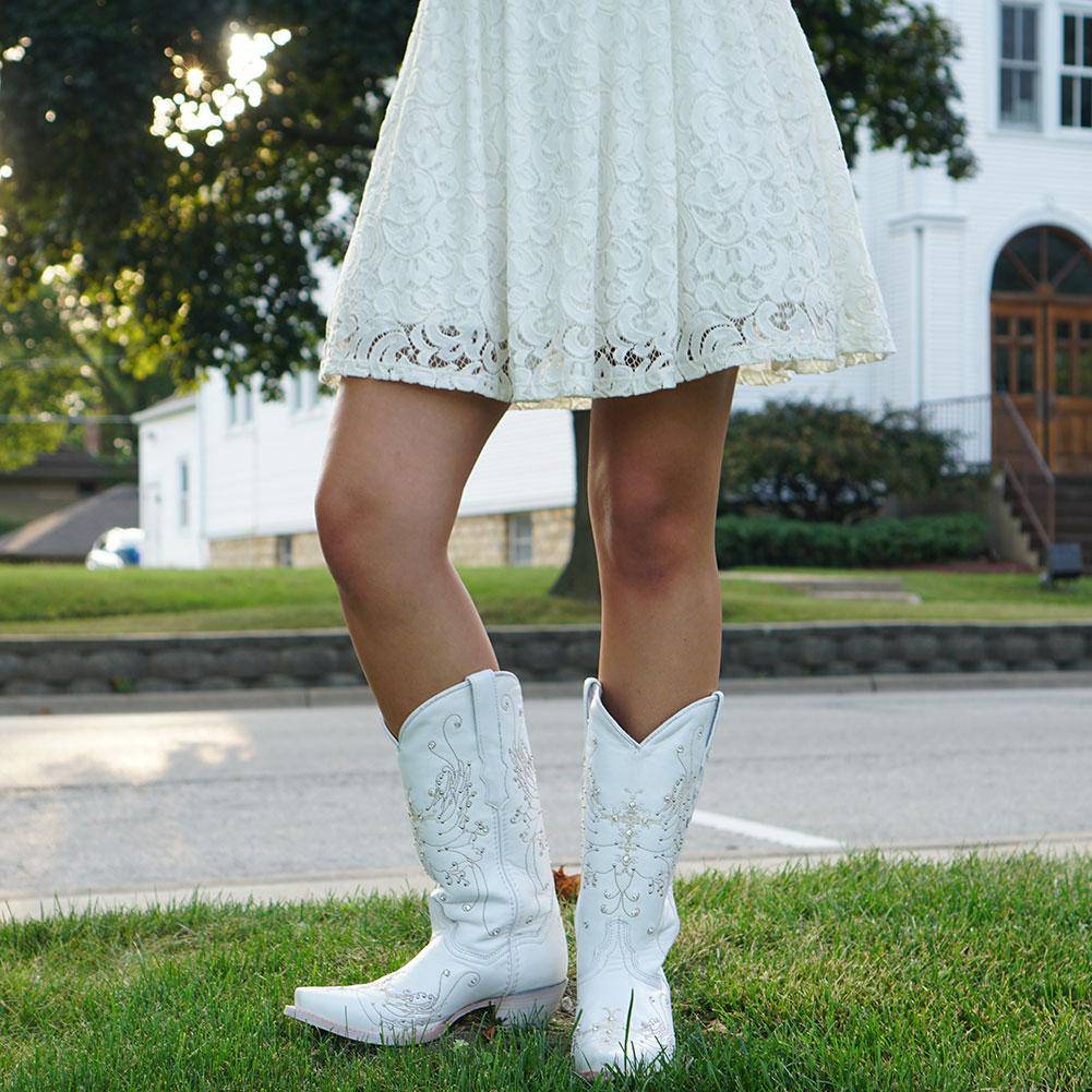 White Rhinestone Cowgirl Boots (Wedding Cowgirl Boots) from Soto Boots