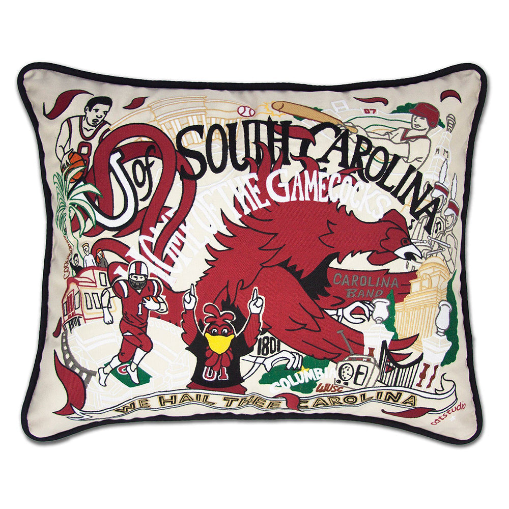 South Carolina, University of Collegiate Hand-Embroidered Pillow from Quirks!
