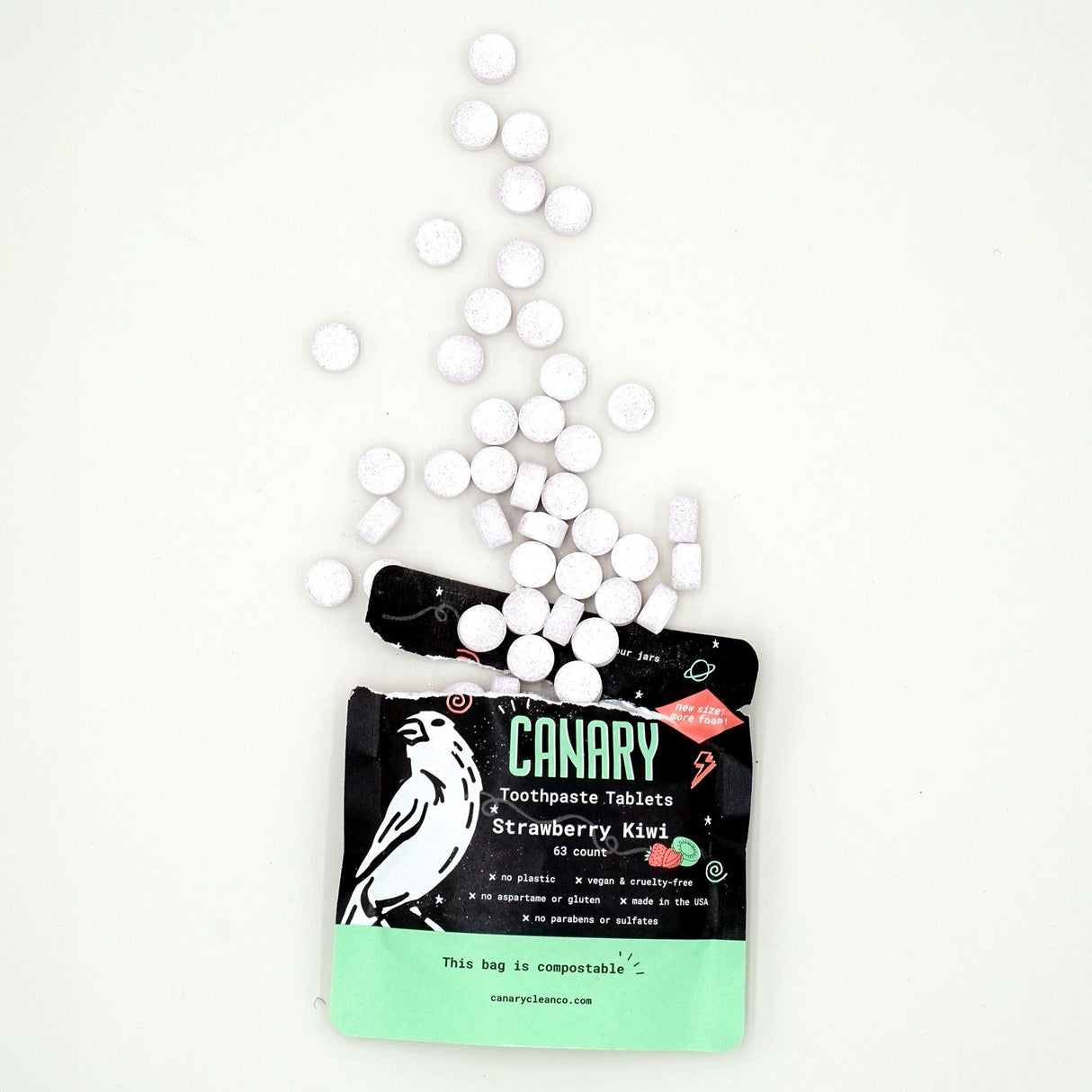 Strawberry + Kiwi Toothpaste Tablets from Canary
