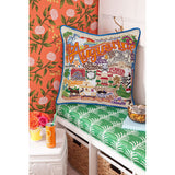 St. Augustine, FL Hand-Embroidered Pillow from Quirks!