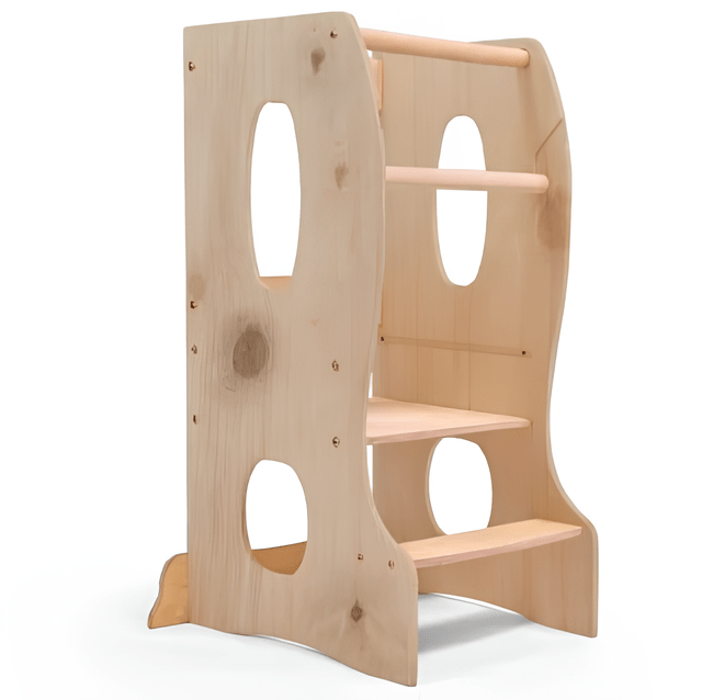 Stable Montessori Learning Tower: Wooden Growing Chair - Beige from Goodevas