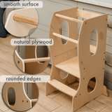 Stable Montessori Learning Tower: Wooden Growing Chair - Beige from Goodevas