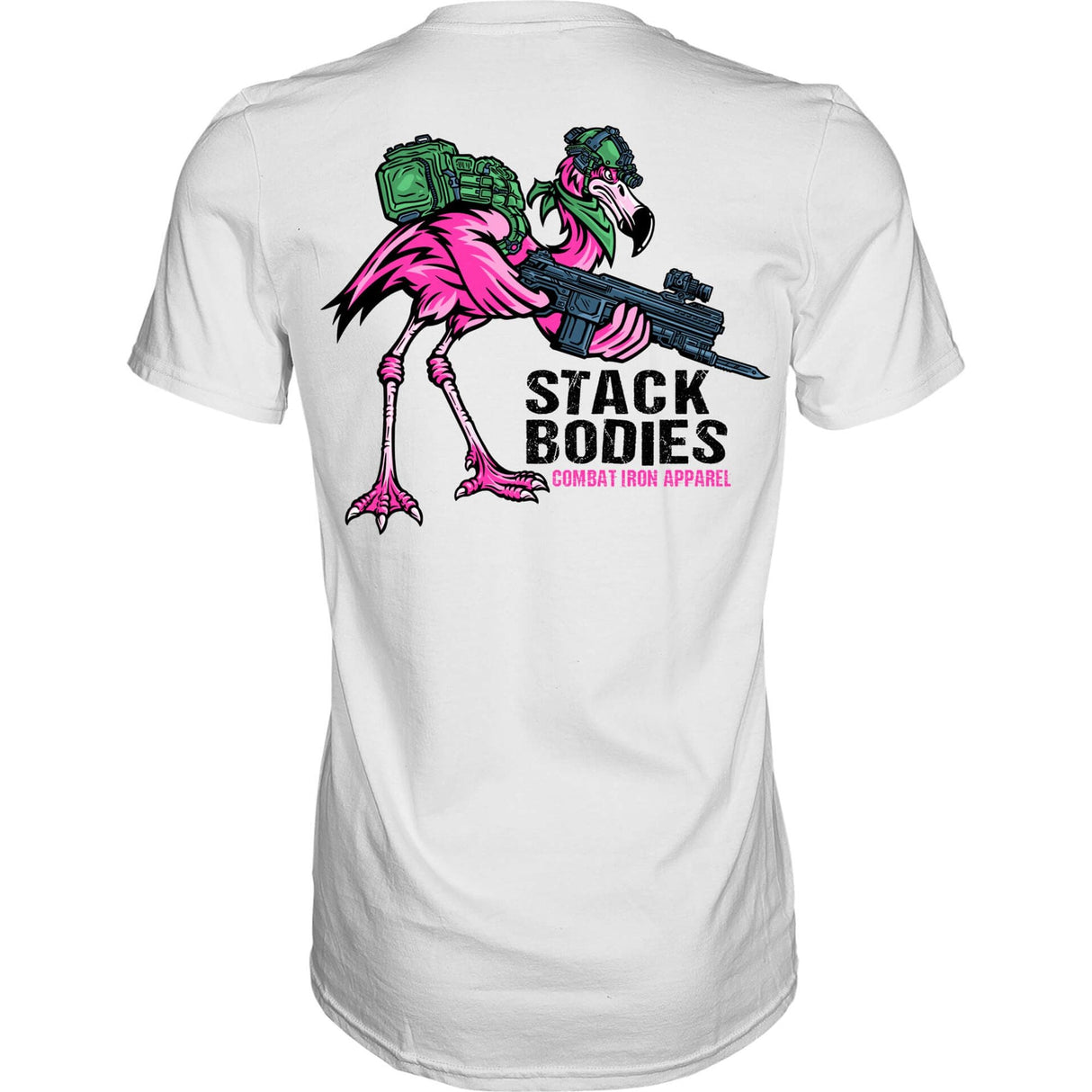 Flamingo Operator Stack Bodies Men's T-Shirt From Combat Iron Apparel