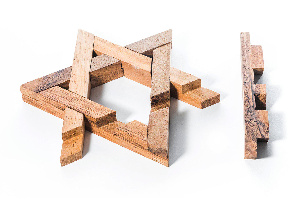 Star of David Wooden Interlocking Puzzle from Kubiya Games