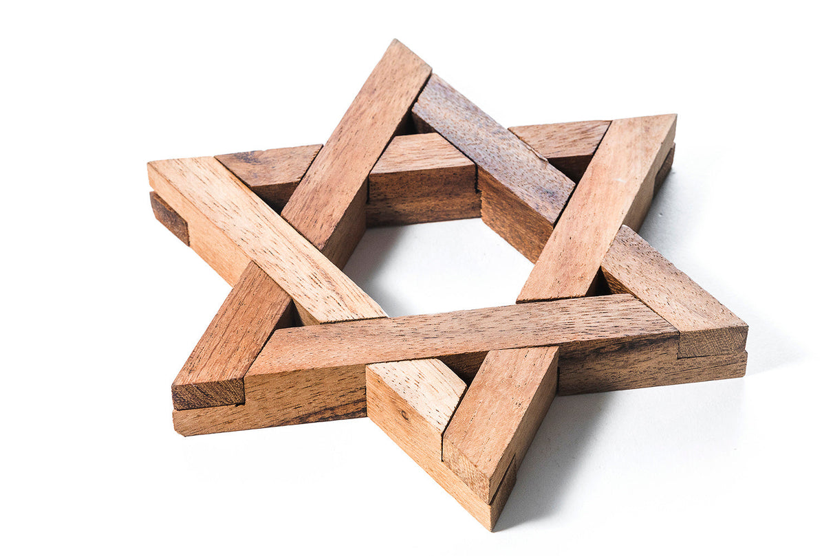 Star of David Wooden Interlocking Puzzle from Kubiya Games