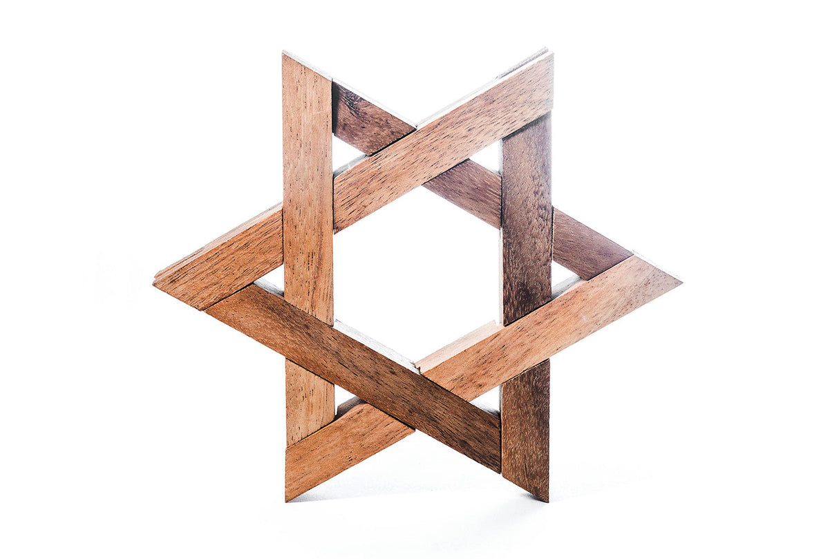 Star of David Wooden Interlocking Puzzle from Kubiya Games
