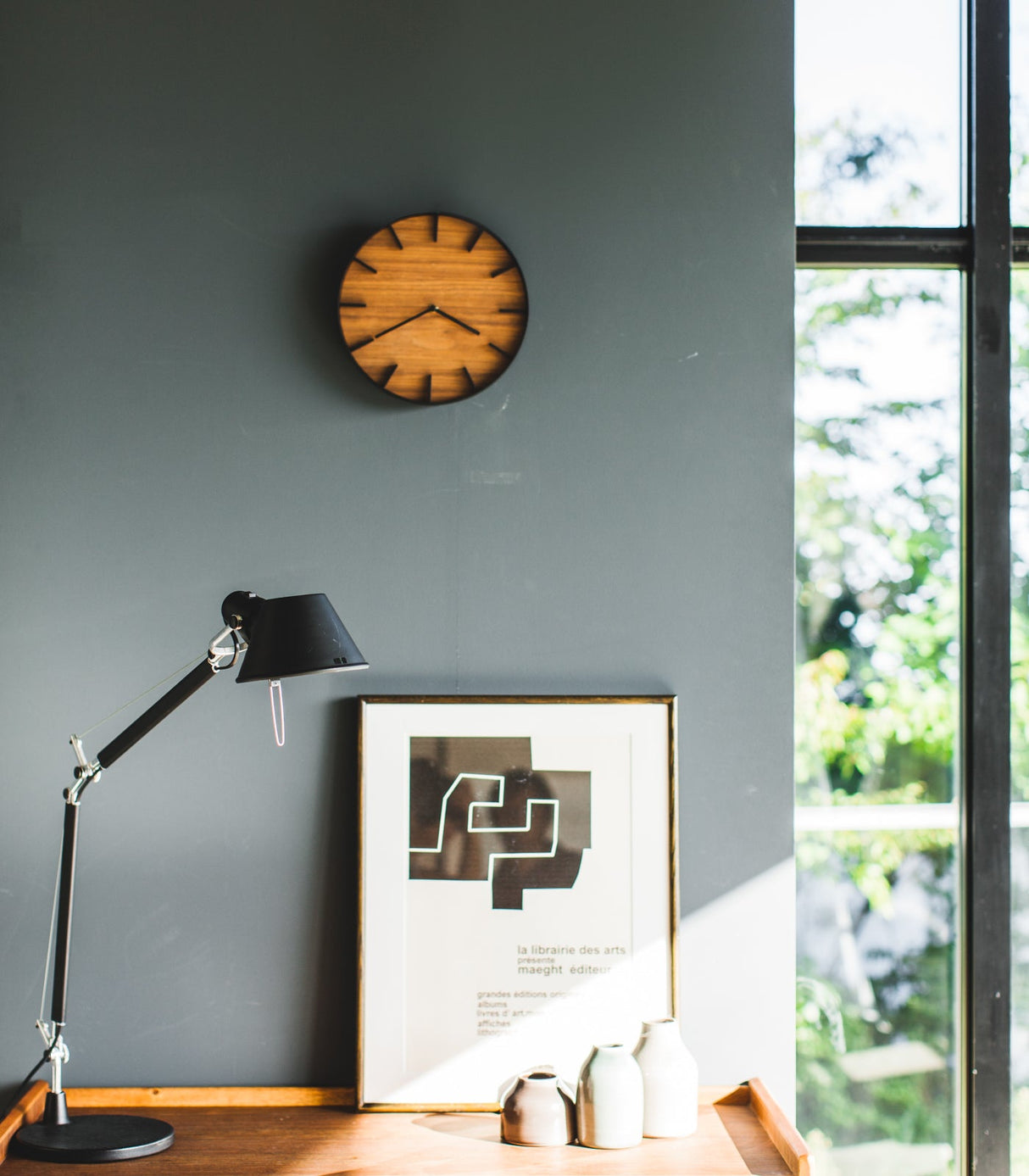 Wall Clock - Steel + Wood from Yamazaki Home