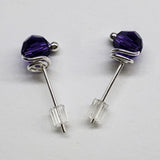 6mm Silver Spiral Crystal Stud Earrings from Alexa Martha Designs