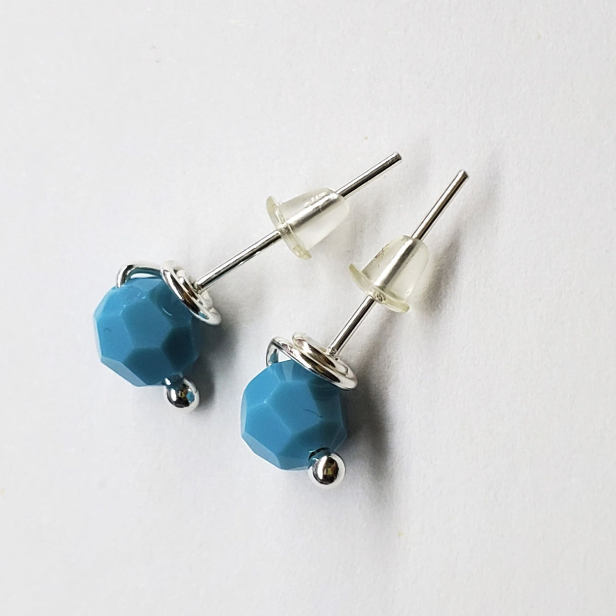 6mm Silver Spiral Crystal Stud Earrings from Alexa Martha Designs