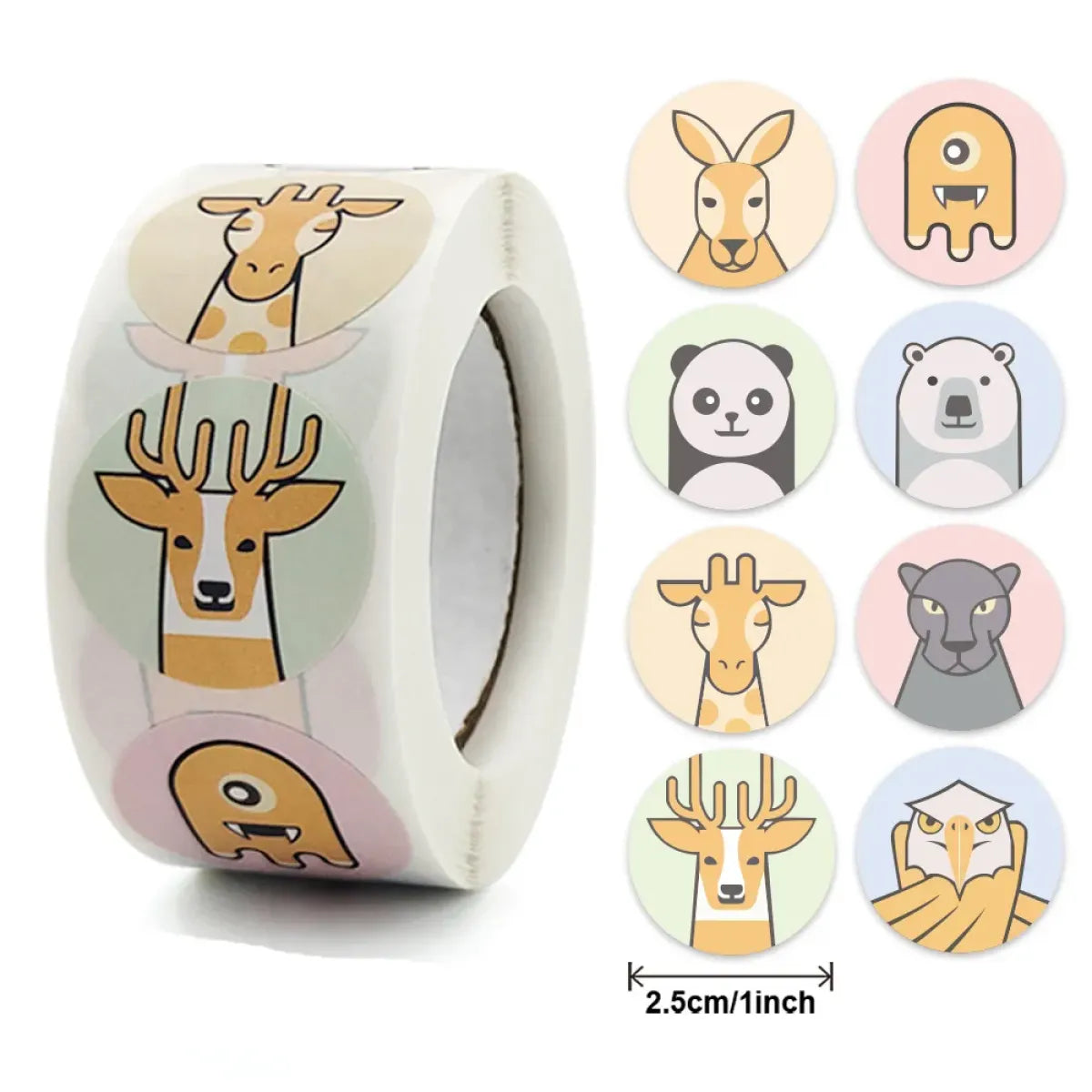 Cute Animal Thank You Stickers Roll - 100-500 PCS from Kawaii Stop