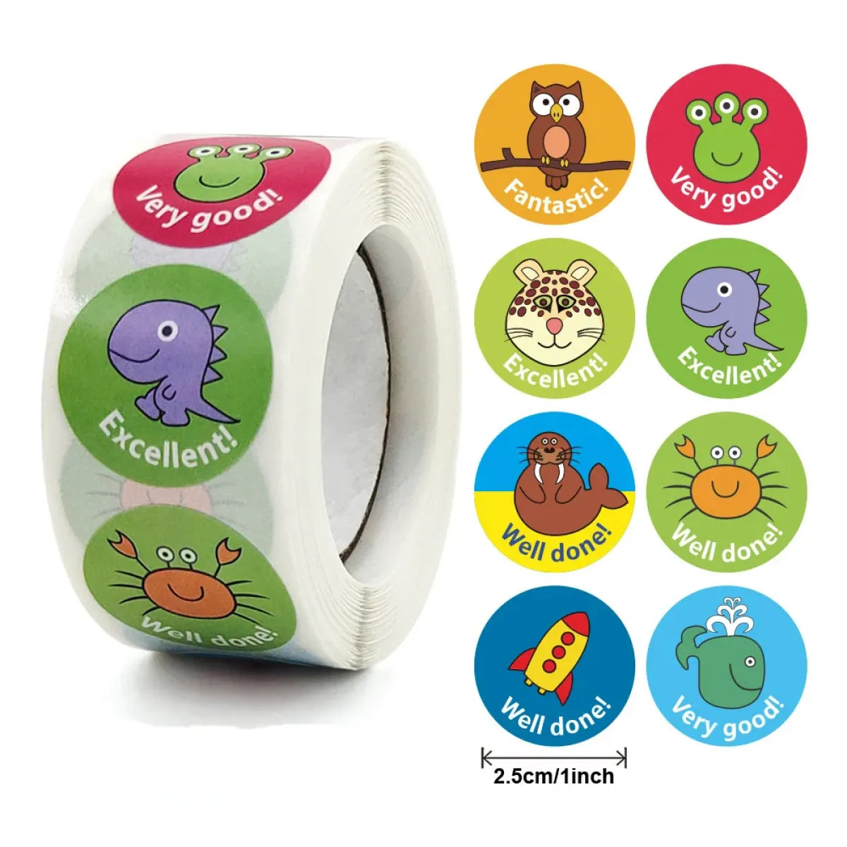 Cute Animal Thank You Stickers Roll - 100-500 PCS from Kawaii Stop