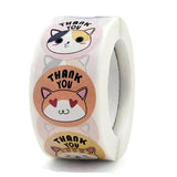 Cute Animal Thank You Stickers Roll - 100-500 PCS from Kawaii Stop