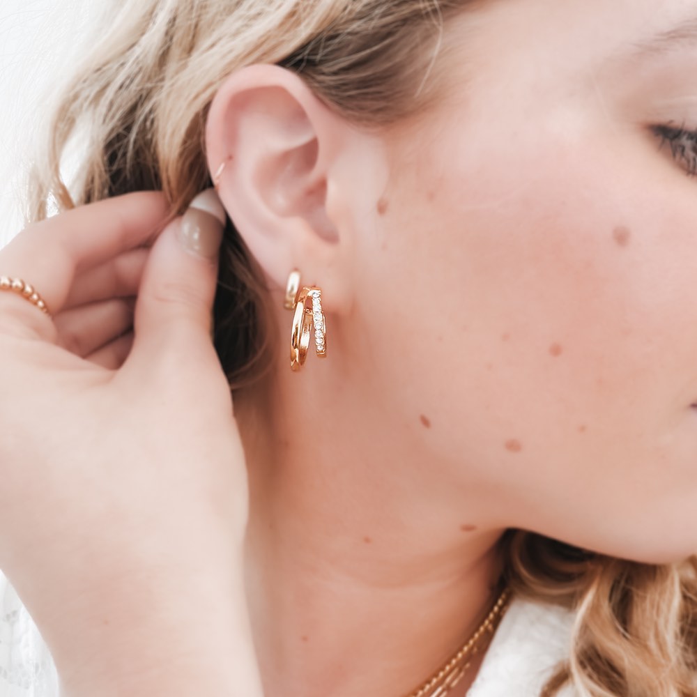 Stole The Show Crystal Double Hoop Earring from Pretty Simple