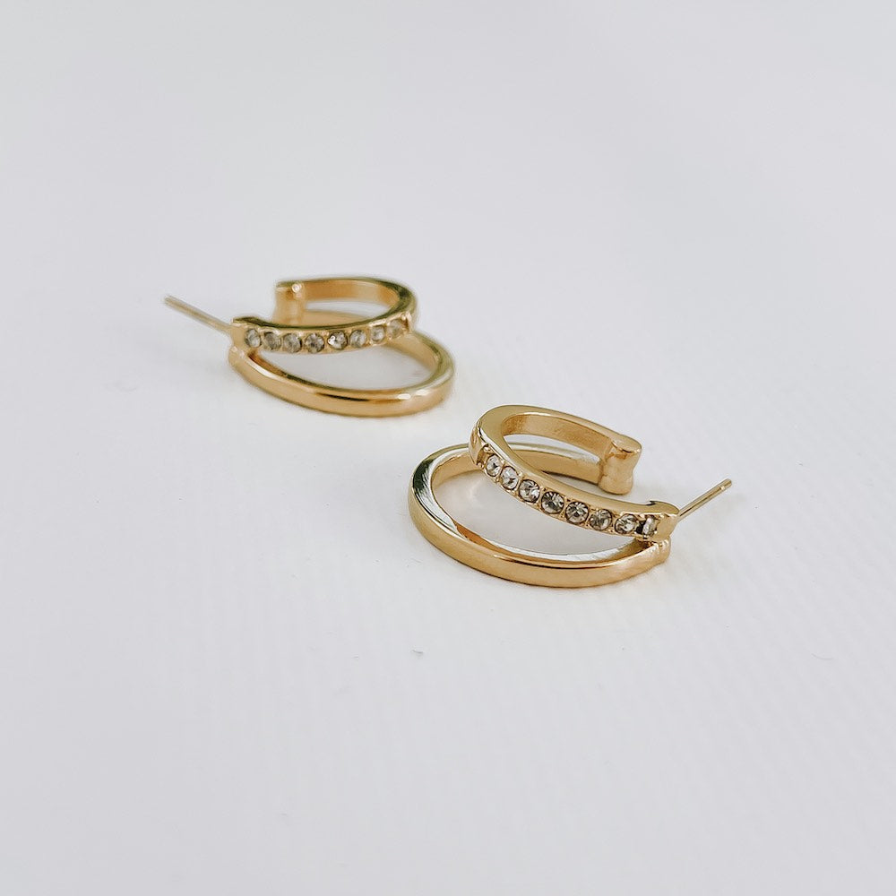 Stole The Show Crystal Double Hoop Earring from Pretty Simple