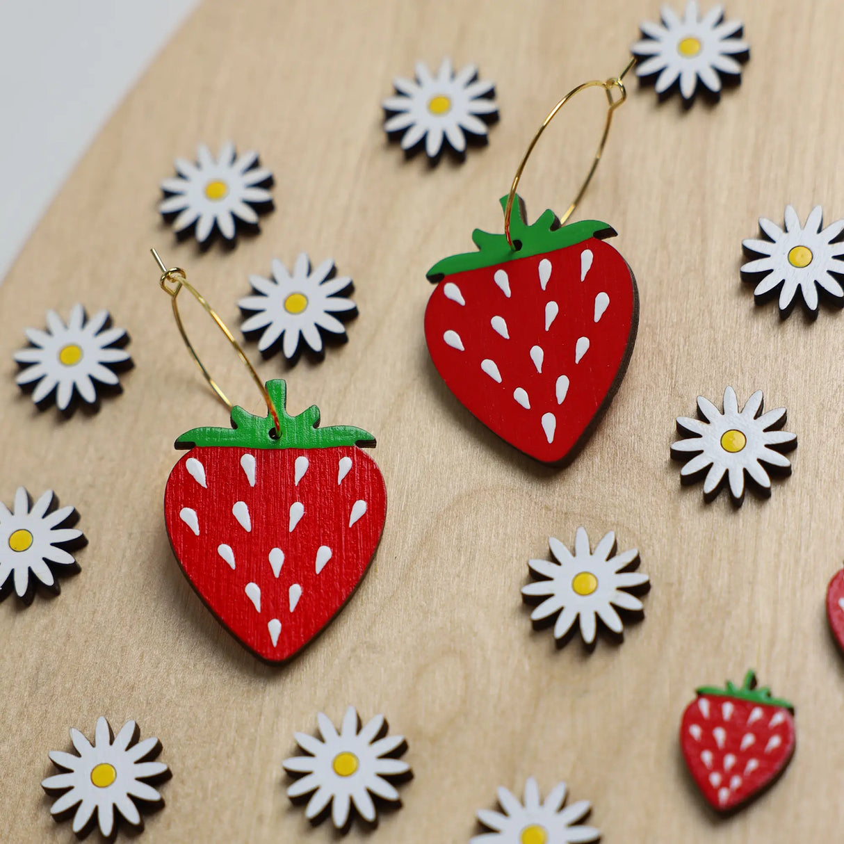 Strawberry Hoop Earrings from LE CHIC MIAMI