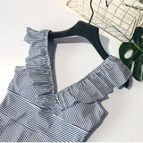 Striped Ruffled Swimsuit from Kawaii Stop