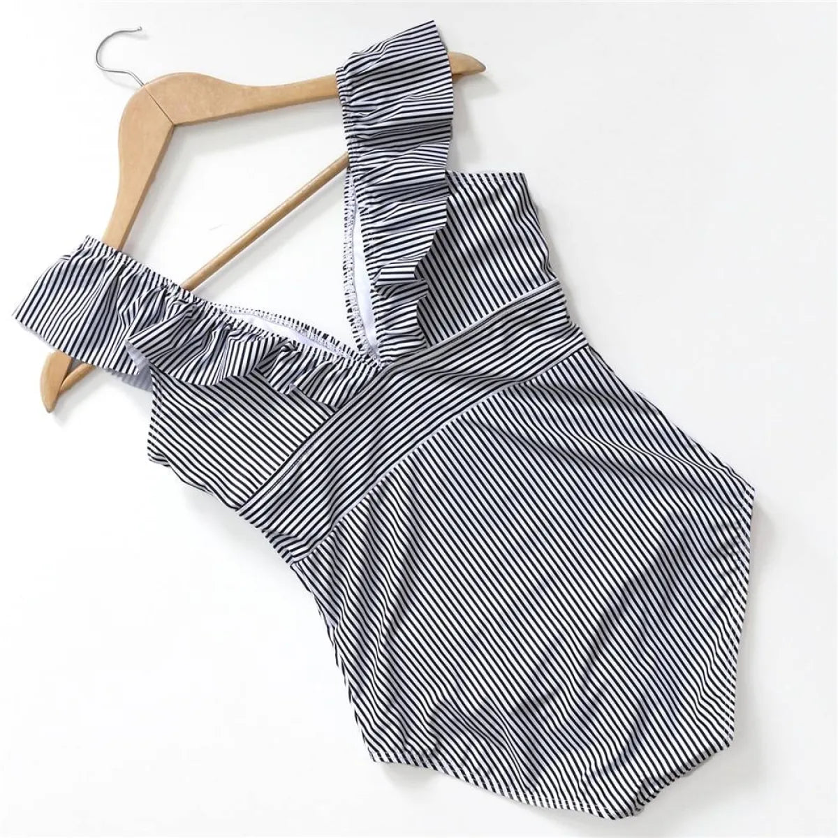 Striped Ruffled Swimsuit from Kawaii Stop