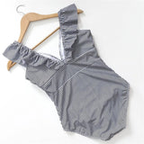 Striped Ruffled Swimsuit from Kawaii Stop