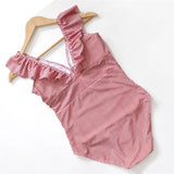 Striped Ruffled Swimsuit from Kawaii Stop