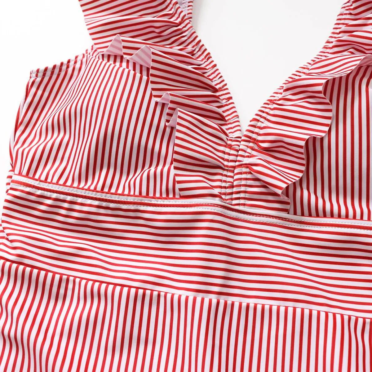 Striped Ruffled Swimsuit from Kawaii Stop