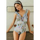 Striped Ruffled Swimsuit from Kawaii Stop