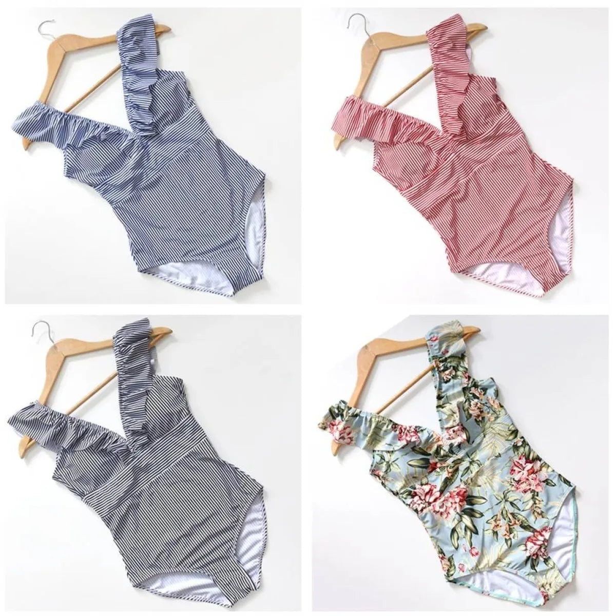 Striped Ruffled Swimsuit from Kawaii Stop