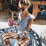 Striped Ruffled Swimsuit from Kawaii Stop