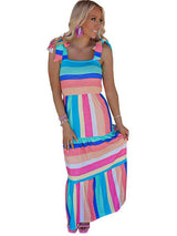 Beachy Striped Maxi Dress from MsDressly