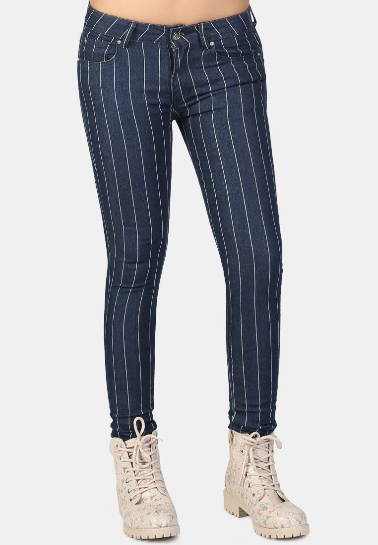 striped skinny jeans from London Rag International