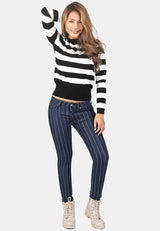 striped skinny jeans from London Rag International
