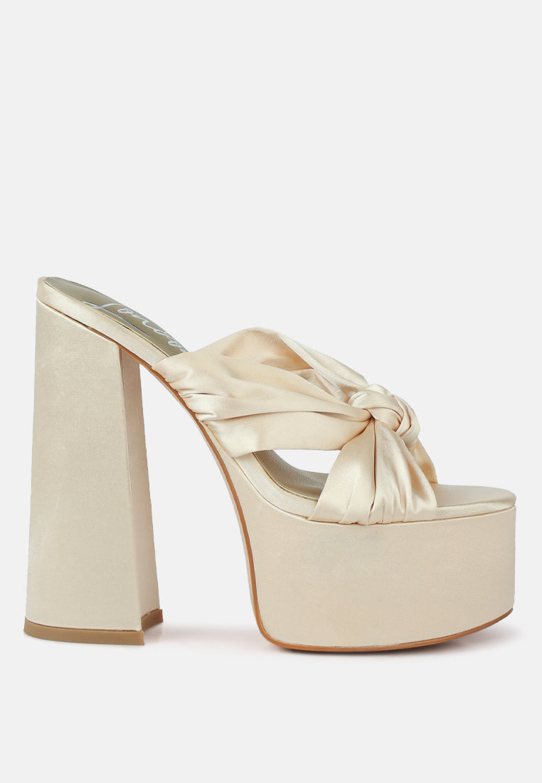 Strobing Knotted Chunky Platform Heels from London Rag International