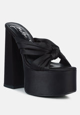 Strobing Knotted Chunky Platform Heels from London Rag International