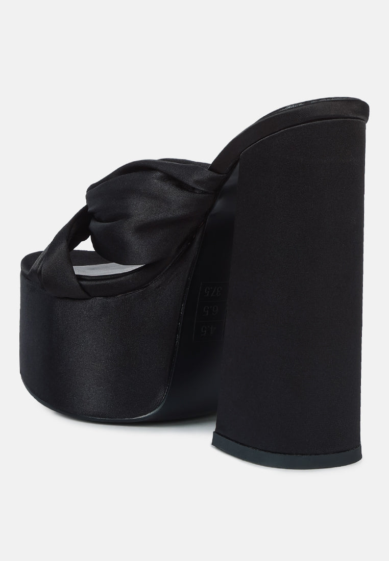 Strobing Knotted Chunky Platform Heels from London Rag International