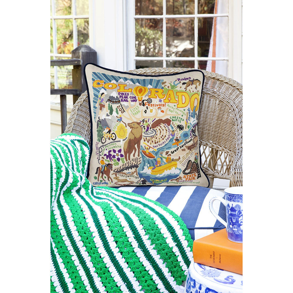 Summer Colorado Hand-Embroidered Pillow from Quirks!