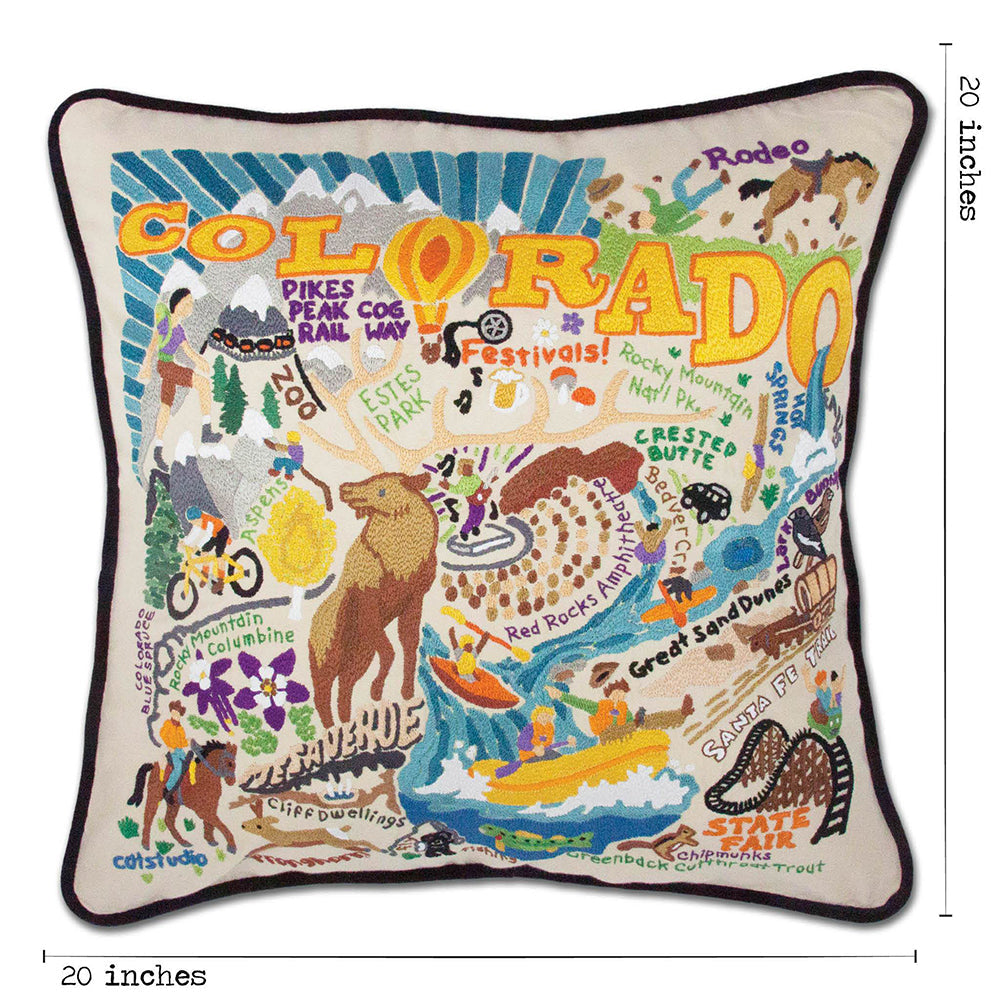 Summer Colorado Hand-Embroidered Pillow from Quirks!