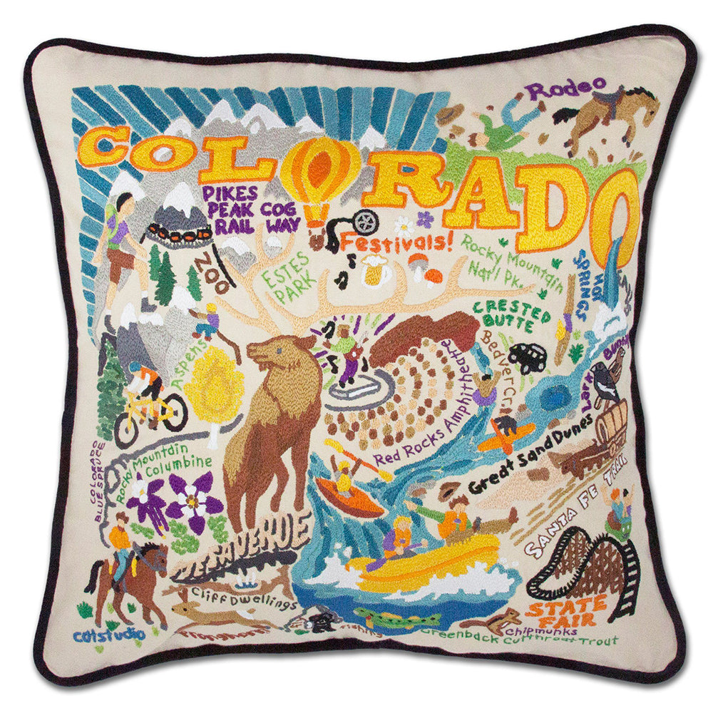 Summer Colorado Hand-Embroidered Pillow from Quirks!