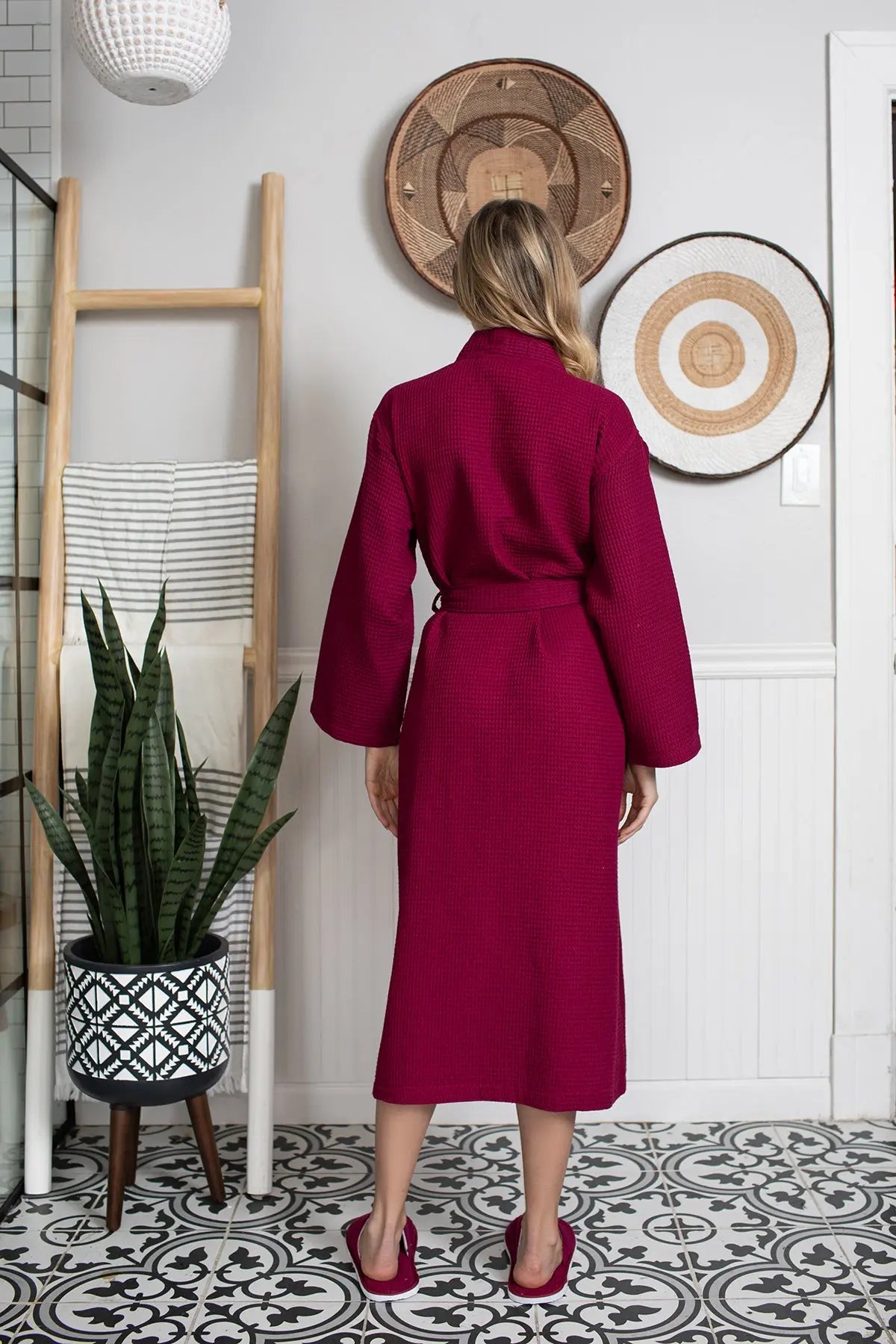 Lightweight Cotton Waffle Robe for Women From Lotus Linen
