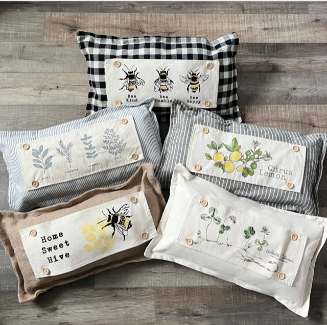 BUNDLE DEAL: Spring Season Panels (4 pack) SAVE!!!: WHITE CLOVER / LEMONS / THREE BEES / HE IS RISEN From PillowPanels