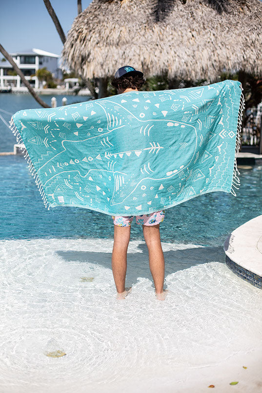 Shark Turquoise - Turkish Towel from Sun Drunk