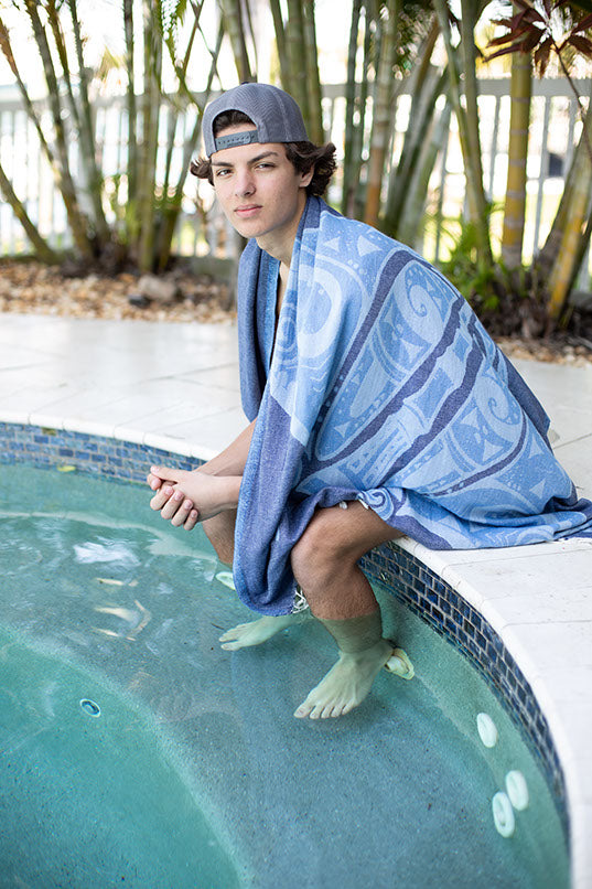 Manta Ray Bleue - Turkish Towel from Sun Drunk