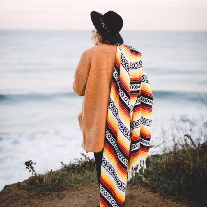 Sunflower Mexican Super Falsa Yoga Blanket from West Path